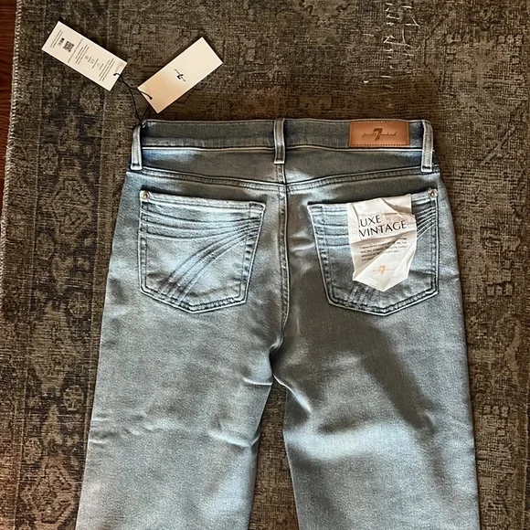 7 For All Mankind Light Blue Flare Jeans - Picture 3 of 4